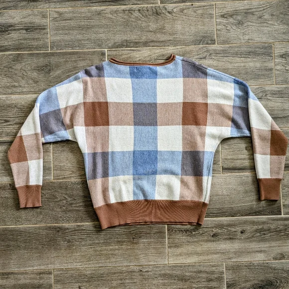 Cynthia Rowley Plaid Checkered Print Pullover Sweater Women's Size Small - Picture 4 of 9